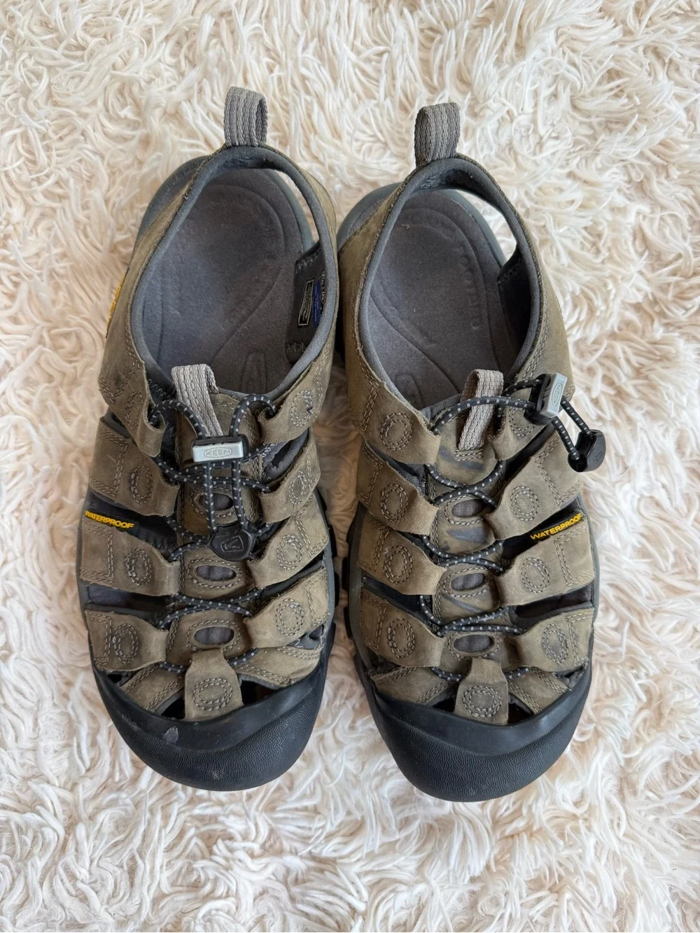 KEEN Newport Waterproof Leather Hiking Sport Sandals Gray Men’s US 8 EU 40.5